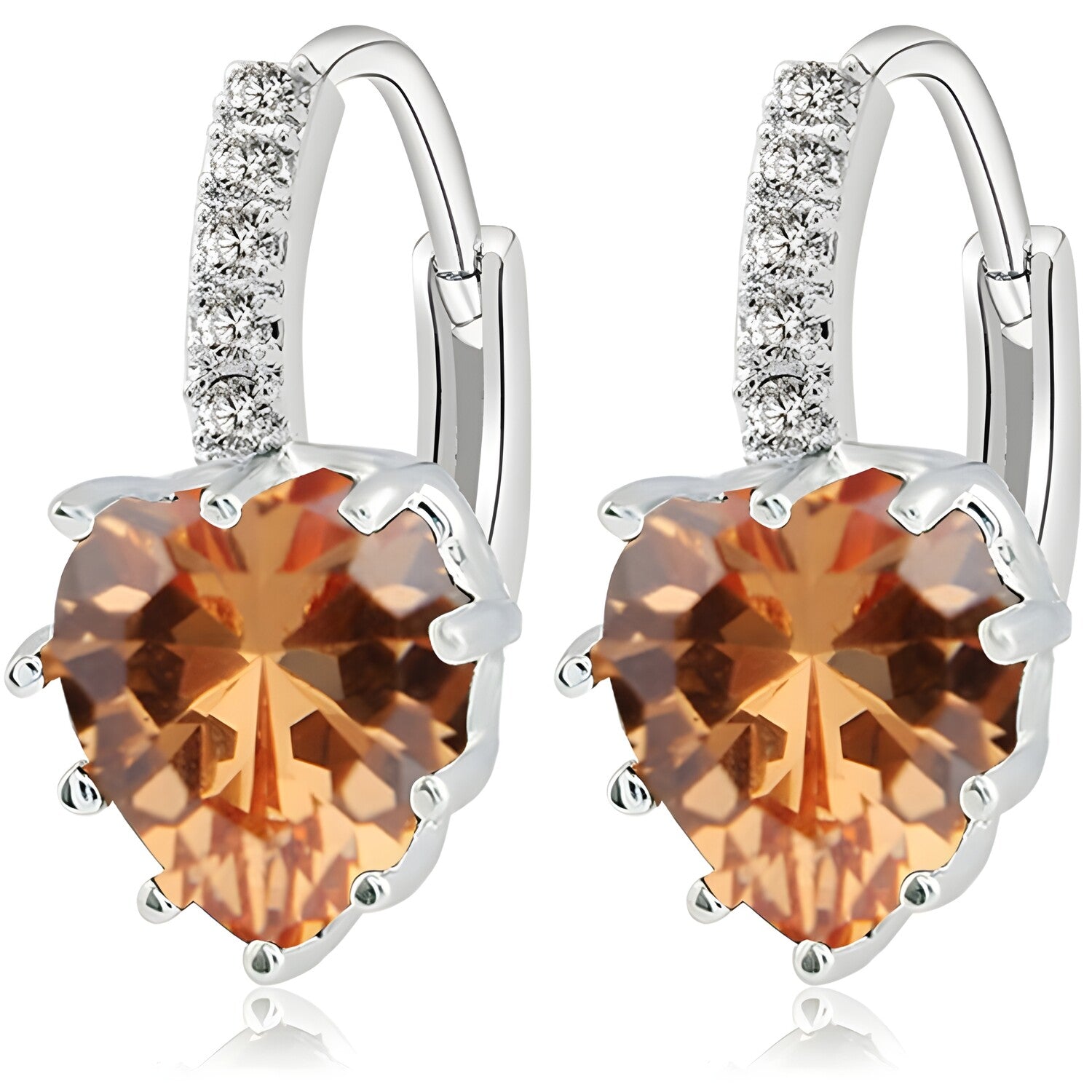 Naušnice Silver Heart - Žuta KP1558