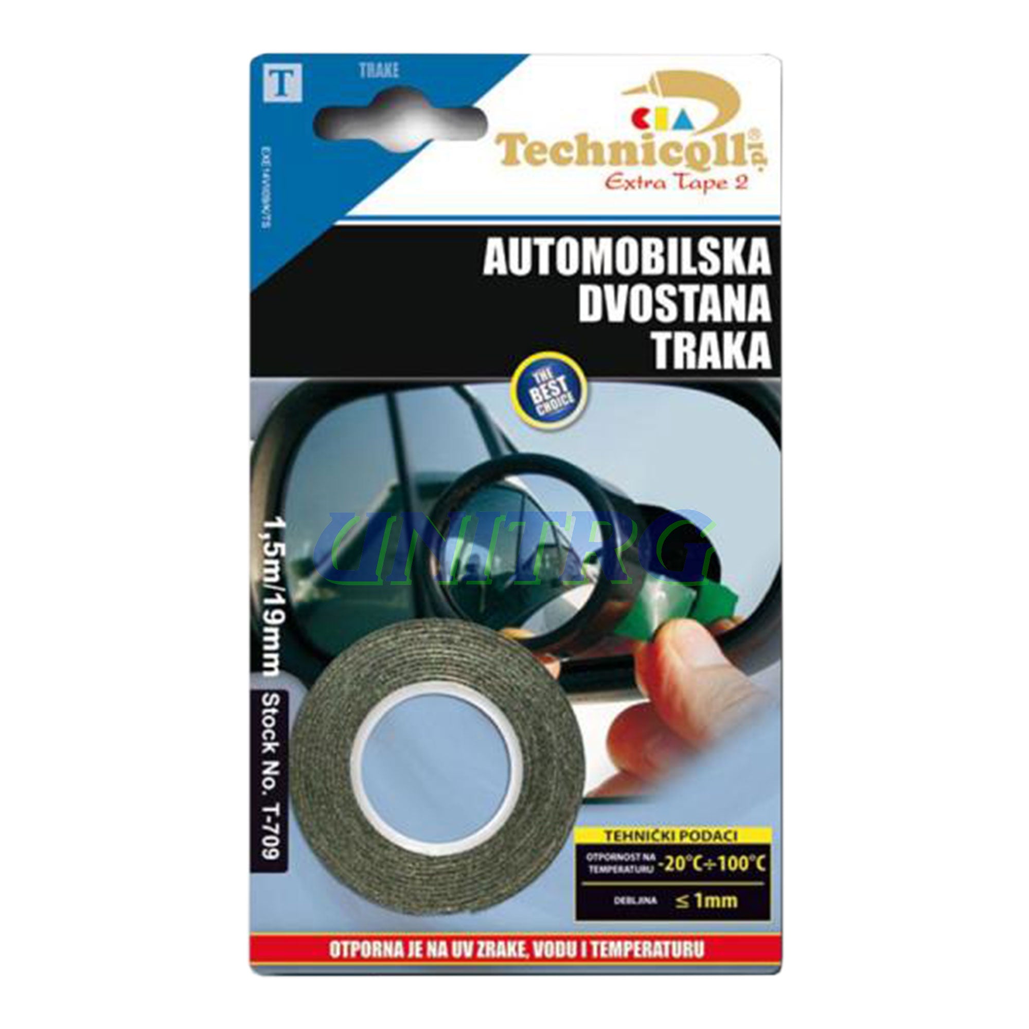 Technicqll T-709 automobilska dvostrana traka  1,5m/19mm