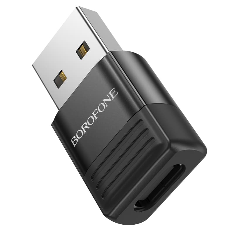 BOROFONE ADAPTER BV18 - USB NA TIP C - CRNI