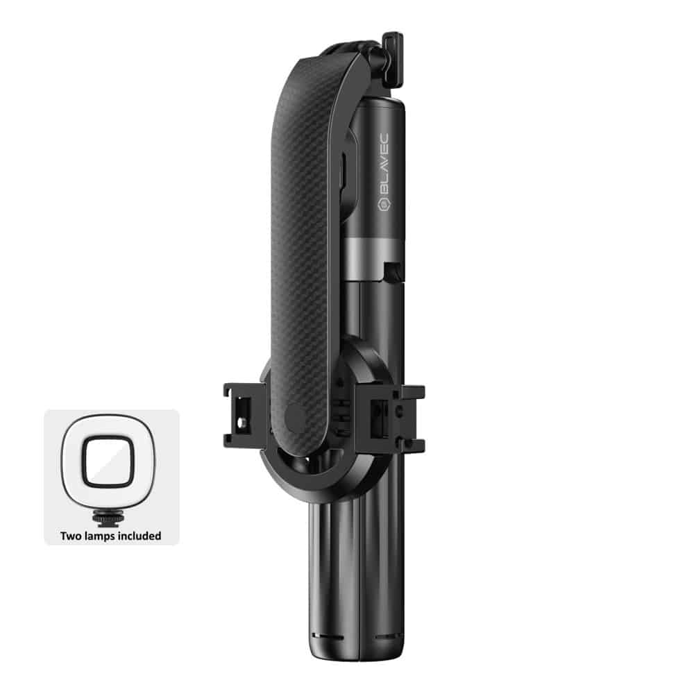 Blavec Selfie bot Aluminium Fusion P07 Magsafe állvány + távirányító + 2 lámpa 140 cm fekete