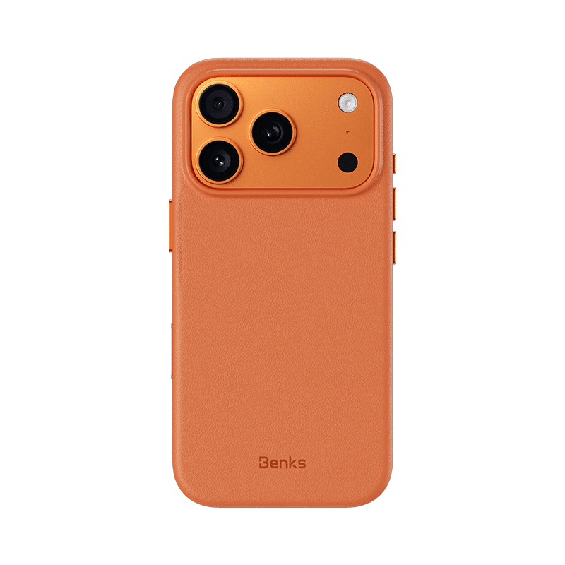 Benks Magnetic Vita Pro silikonska maskica za iPhone 17 Pro narančasta (gumb za upravljanje kamerom)