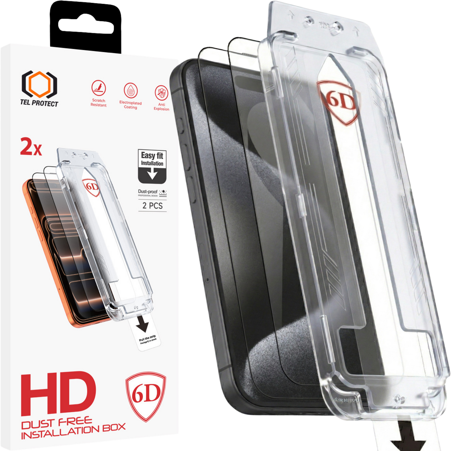 Tel Protect Dust-Free Easy Fit Full Glue 6D kaljeno staklo za Samsung Galaxy S26 crno (s otključavanjem otiskom prsta) – 2 kom.