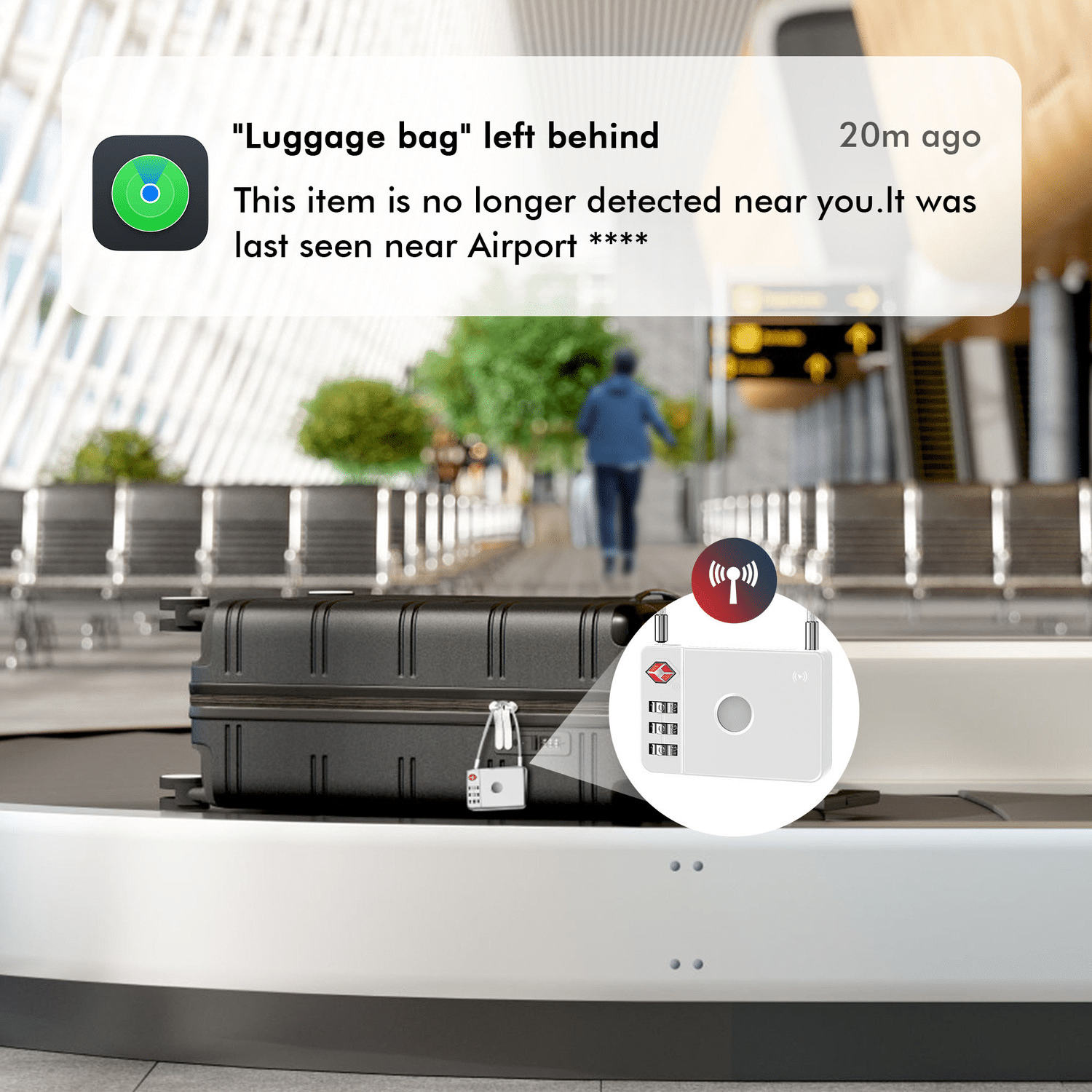 MiLi GPS Bluetooth MiLock Tracker HD-P16-L (csak Apple) bőrönd zár fehér