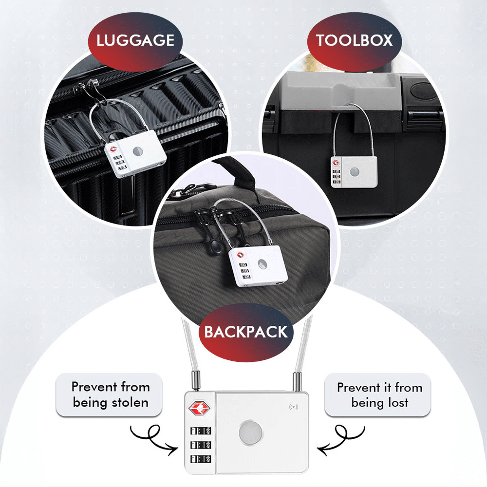 MiLi GPS Bluetooth MiLock Tracker HD-P16-L (csak Apple) bőrönd zár fehér