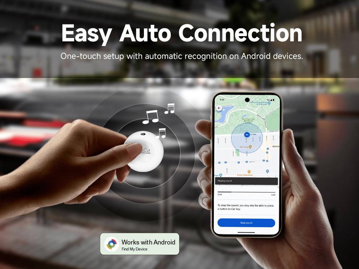 Bluetooth GPS lokátor LifeTag Tracker Android + kulcstartós tok fehér