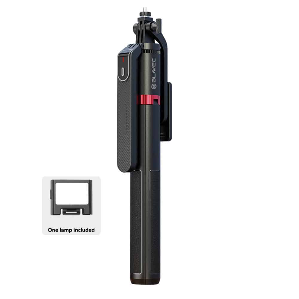 Blavec Selfie Stick Aluminium Fusion P08 tronožac + daljinski upravljač + 1 lampa - 220 cm -crni