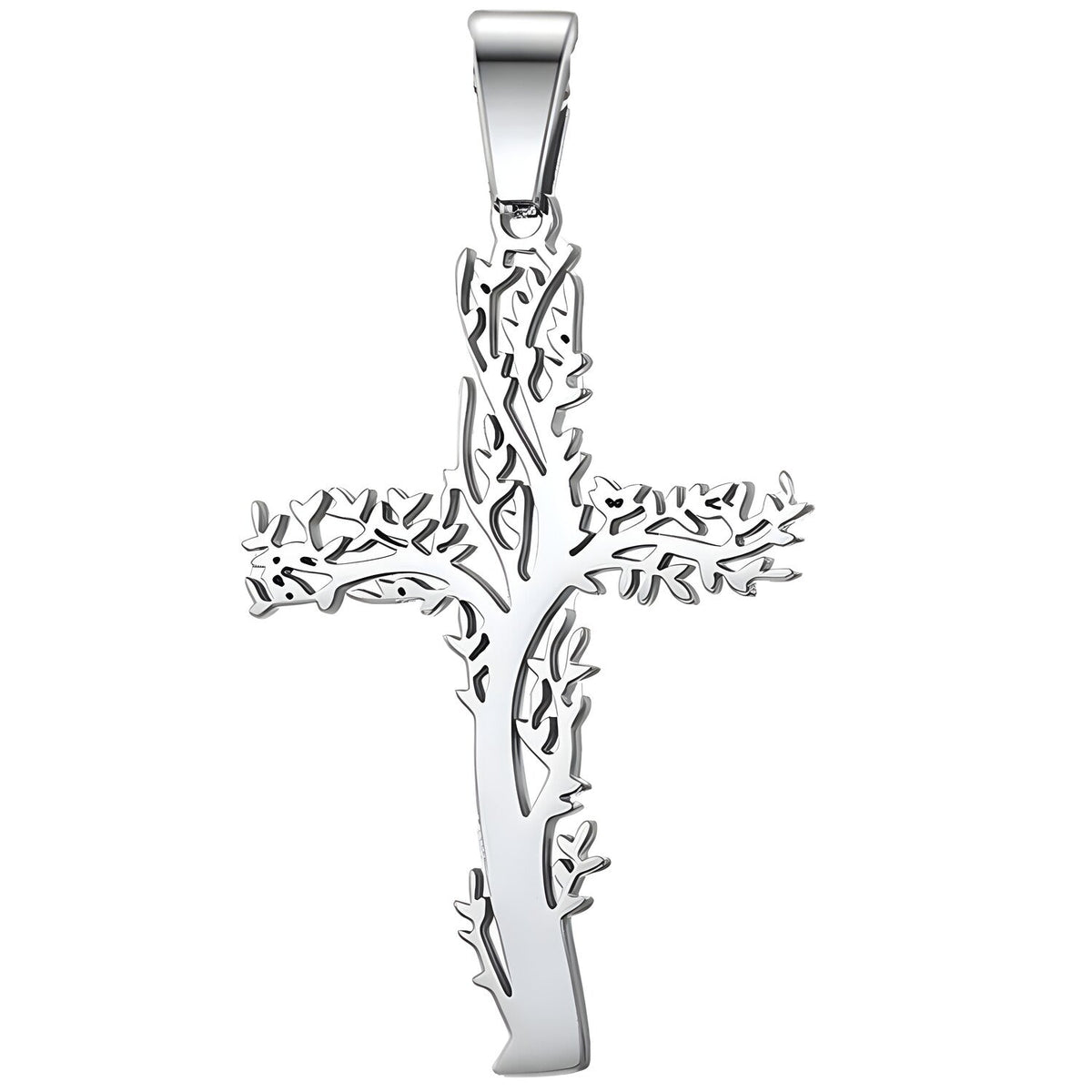 Privjesak na lančiću Tree Cross - Srebrni