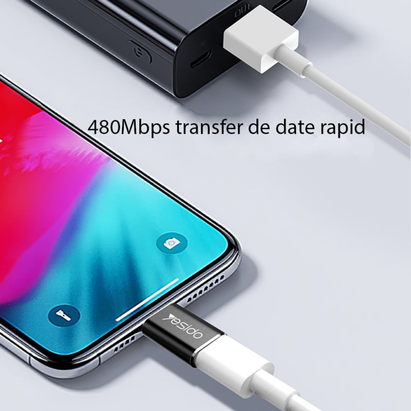 USB-C na Lightning adapter Yesido GS03 crni