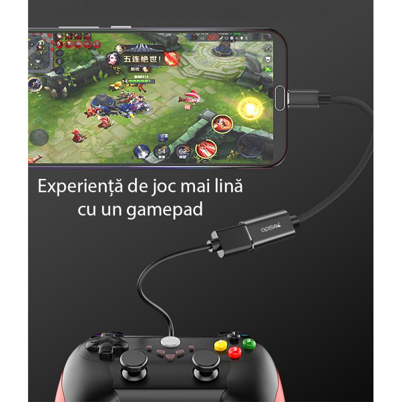 USB-C na USB-A OTG adapter Yesido GS01 crni