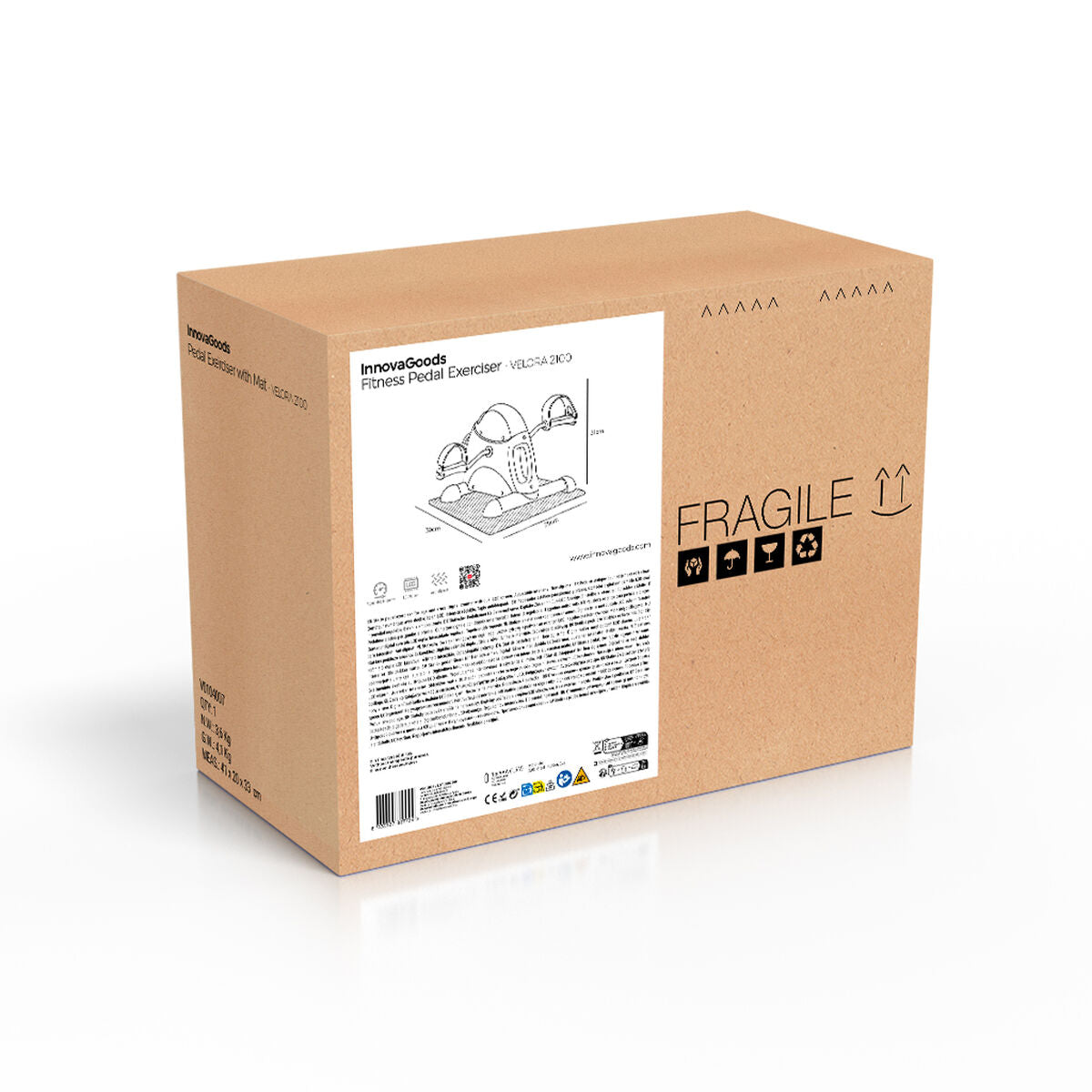 Statični pedalni uređaj za ruke i noge s podlogom Velora 2100 InnovaGoods