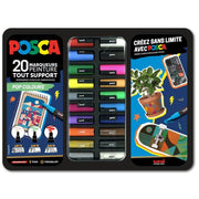 Marker Uni gift set Posca u metalnoj kutiji (mix pc-1m/ pc-3m/pc-5m) pop colours 20/1 302422187