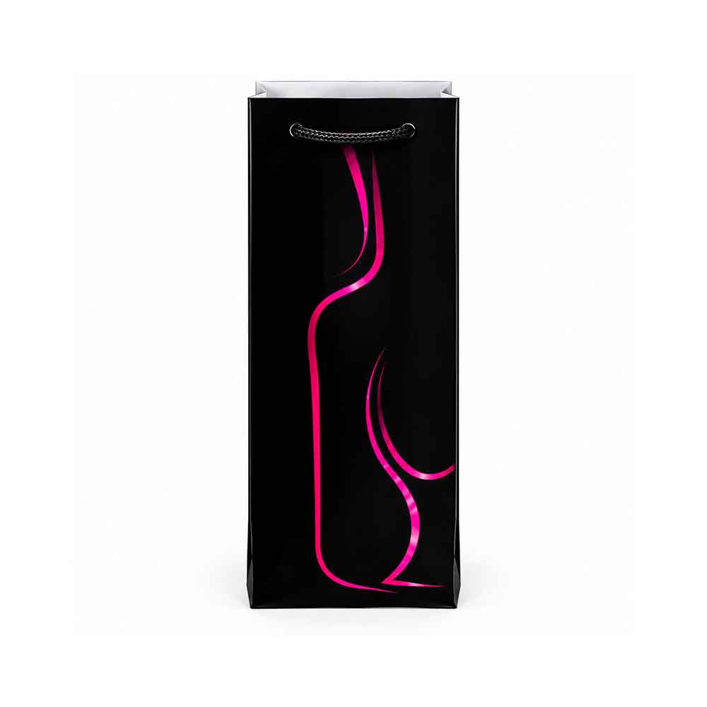 Poklon vrećica za bocu vina Black Elegant 35 × 12 × 9 cm – 4 modela Model 03