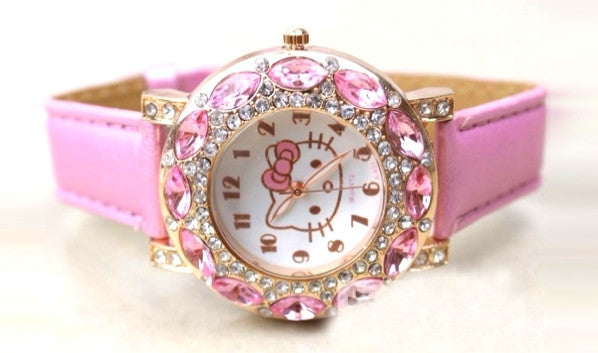 Hello Kitty gyerekóra cirkónia kövekkel fehér vagy rózsaszín színben