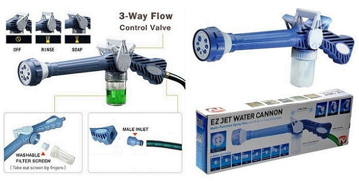Water Cannon, magasnyomású tisztító és locsoló fej 8 az 1-ben