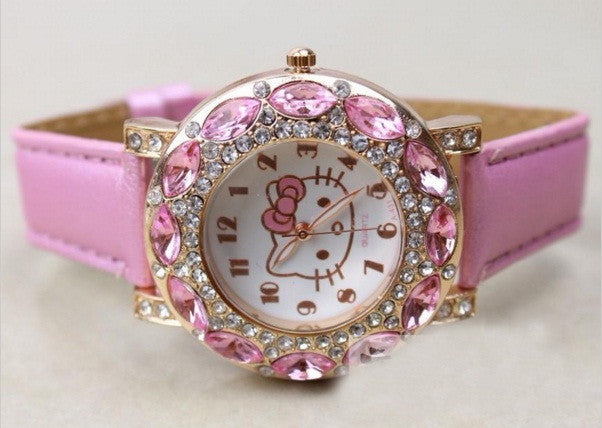 Hello Kitty gyerekóra cirkónia kövekkel fehér vagy rózsaszín színben