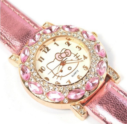 Hello Kitty gyerekóra cirkónia kövekkel fehér vagy rózsaszín színben